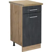 Vicco R-Line Keukenonderkast – 40 cm WB Eik Zwart beton