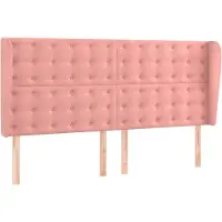 vidaXL Hoofdbord met randen 163x23x118/128 cm fluweel roze