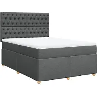 vidaXL Boxspring met matras stof donkergrijs 140x190 cm