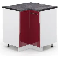Vicco Fame-Line Hoekkast – 80.5 cm, WB Antraciet Bordeauxrode hoogglans