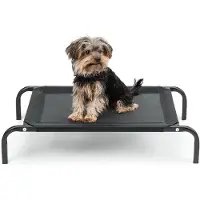 Lionto verhoogd hondenbed belastbaar tot 30 kg, 75x47 cm zwart