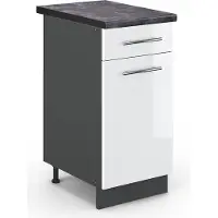 Vicco Fame-Line Keukenonderkast – 40 cm, WB Antraciet Wit Hoogglans