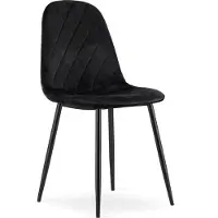 Leobert Stoel ASTI - Zwart, Velvet Zitting, Modern Design, Ergonomische Metalen Poten, Geschikt voor Woonkamer, Bibliotheek, Kantine en Kantoor, Max. 120 kg