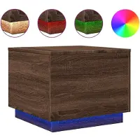 vidaXL Salontafel met LED-verlichting 50x50x40 cm bruin eikenkleur