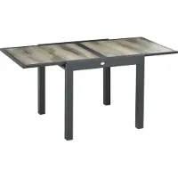 Outsunny Gartentisch Aluminium, Kunststoff Beige+Grau