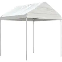 vidaXL Prieel met dak 13,38x2,28x2,69 m polyetheen wit