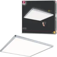 Paulmann LED-paneel Atria Shine, dimbaar, alu / grijs / zink, Woon-/ Eetkamer, Kunststof, Modern, LED plafondlamp