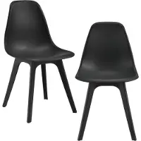 En.casa Eetkamerstoel Lendava 83x54x48 cm set van 2 kunststof zwart