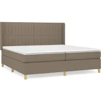 vidaXL Boxspring met matras stof taupe 200x200 cm