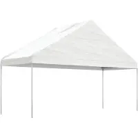 vidaXL Prieel met dak 20,07x5,88x3,75 m polyetheen wit