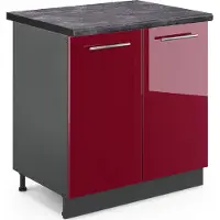 Vicco Fame-Line Wastafelkast – 80 cm, WB Antraciet Bordeauxrode hoogglans