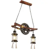 Globo Lighting hanglamp, metaal, messingkleurig, 2x E27