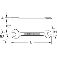 Ks Tools 964.2209 964.2209 Dubbele steeksleutel Sleutelbreedte (metrisch) 16 - 18 mm