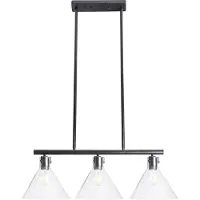 Toolight Moderne hanglamp - 3 lichtpunten - zwart metaal en glas