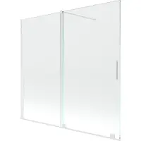 Mexen Velar badwand 2-delig schuifbaar 170 x 150 , transparant, wit - 896-170-000-01-20