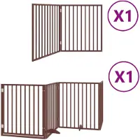 vidaXL Hondenhek inklapbaar 6 panelen 480 cm populierenhout bruin