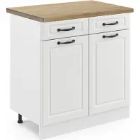 Vicco Keukenonderkast R-Line Wit Landhuis 80 cm , WB Eik, Model 45373