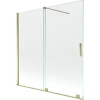 Mexen Velar badwand tweedelige schuifbaar 160 x 150 , transparant, goud - 896-160-000-01-50