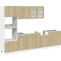vidaXL 7-delige Keukenkastenset Lyon bewerkt hout sonoma eikenkleurig