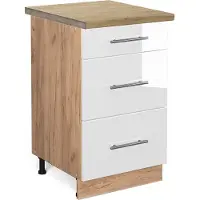 Vicco Fame-Line Keukenonderkast – 50 cm, WB Eik Wit Hoogglans