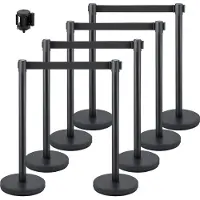 Vevor Wachtrijlijn Touw 8 x Barrières voor Menigtecontrole 90cm Touw Barrière Stanchion Wachtrij Gemaakt van Ijzer en Staal Perfect om de Menigte te Verdelen over Banken Luchthavens en andere Plaatsen