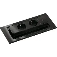 NABER Stopcontacten, Elektrotechniek Stopcontactelement EVOLINE Backflip glas zwart, 2 stopcontacten, 1 USB type C