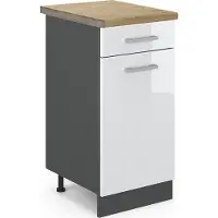 Vicco Keukenonderkast R-Line Wit Hoogglans 40 cm , WB Eik, Model 45957