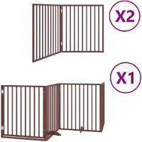 vidaXL Hondenhek inklapbaar 8 panelen 640 cm populierenhout bruin