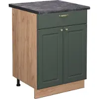 Vicco Keukenonderkast Fame-Line Groen-Goud Landhuis 60 cm met lade, WB Antraciet, Model 45412