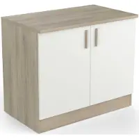 CBA Gootsteenonderkast Romanie 100 cm-2 draaideuren en 1 legplank-Kronberg eik/mat wit