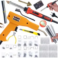 Rosfix Rode Odysseya 100W RRO100W soldeerboutset, kunststof, 5 tips, schroevendraaierbitje en standaard + nietmachine, 200 nietjes + 800 nietjes van 8 verschillende types