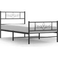 vidaXL Bedframe met hoofd- en voeteneinde metaal zwart 90x190 cm