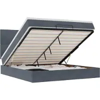 vidaXL Ottoman bed met matrassen 180x200cm fluweel donkergrijs