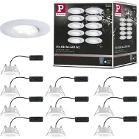 Paulmann LED-inbouwlamp voor badkamer Set van 10 stuks 60 W Wit (mat)