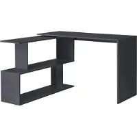 En.casa Hoekbureau met open kast Arendal 120x50x76,5 cm donkergrijs
