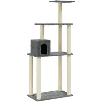 vidaXL Kraboom met sisal krabpalen, donkergrijs, 147 cm