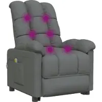 vidaXL Massagestoel stof donkergrijs