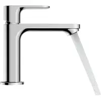 Hansgrohe enkeldraaikraan voor wastafel, model Rebris S 110, met afvoerset met trekstang, chroom, 1 stuk.