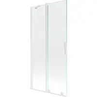 Mexen Velar badwand tweevleugelig schuifbaar 90 x 150 , transparant, wit - 896-090-000-01-20
