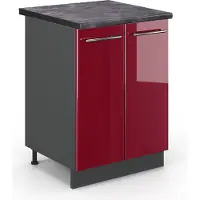 Vicco Fame-Line Keukenonderkast – 60 cm, WB Antraciet Bordeauxrode hoogglans