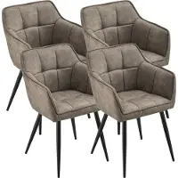 En.casa Eetkamerstoel Birmingham set van 4 fauteuils taupe en zwart []