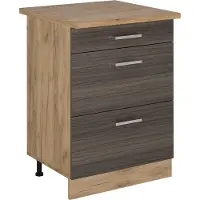 Vicco R-Line Keukenonderkast – 60 cm met laden, WB Eik Edel grijs