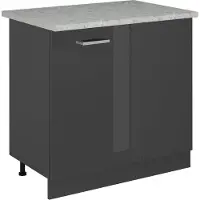 Vicco R-Line Hoekkast – 86 cm WB Marmer Antraciet Hoogglans