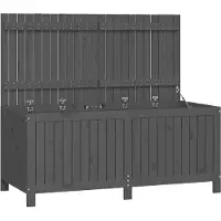 vidaXL Tuinbox 147x68x64 cm massief grenenhout grijs