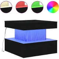 vidaXL Salontafel met LED-verlichting 50x50x40 cm zwart eikenkleurig