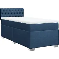 vidaXL Boxspring met matras stof blauw 100x200 cm