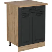 Vicco Keukenonderkast R-Line Antraciet landhuis 60 cm met lade, WB Eik, Model 53672