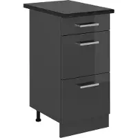 Vicco R-Line Keukenonderkast – 40 cm met laden, WB Antraciet Antraciet Hoogglans