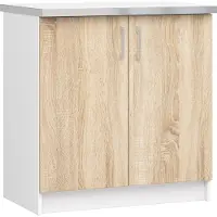 Akord Keukenkast modulaire LIMA S80 met Verkblad / Onderkast met 2 Deuren / Furniture Factory / Wit - Sonoma Eik / 80 x 82 x 44,5 cm