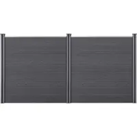 Neu.holz HKC Schuttingpaneel met 4 palen 183x357 cm grijs